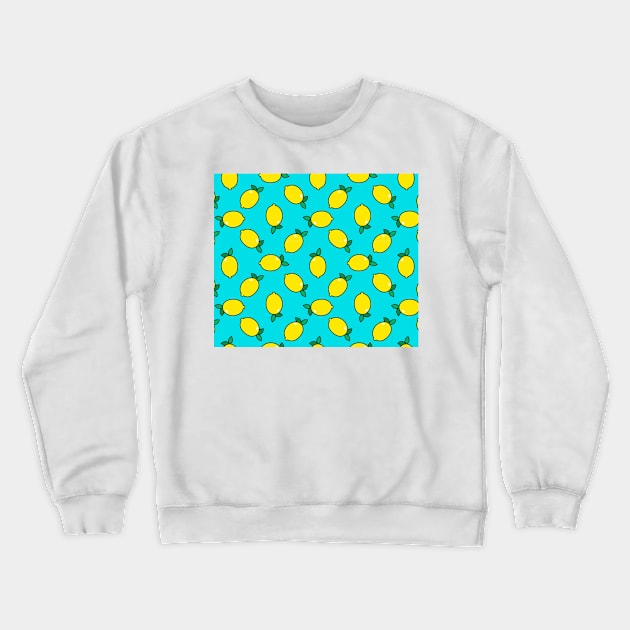 Lemon Pattern Crewneck Sweatshirt by timegraf